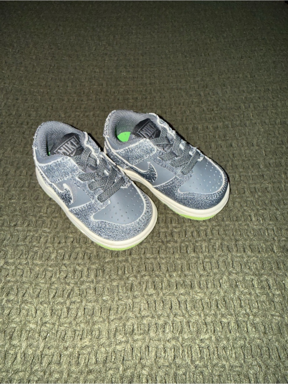 Nike Toddler Gray Sneakers with Neon Green Accent